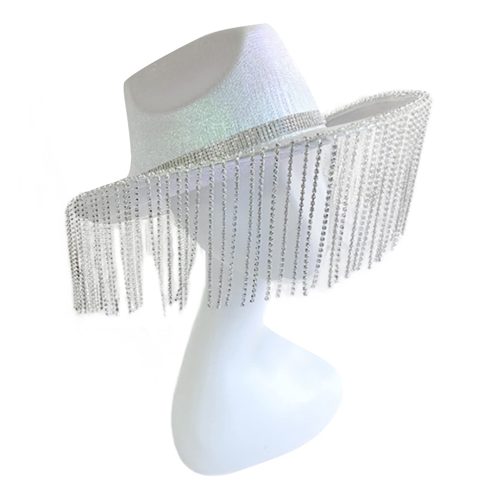 LIbgiubhy Glitzer-Strass-Hut, Cowgirl-Hut, Partyhut, Brautparty, Cowgirl-Hut