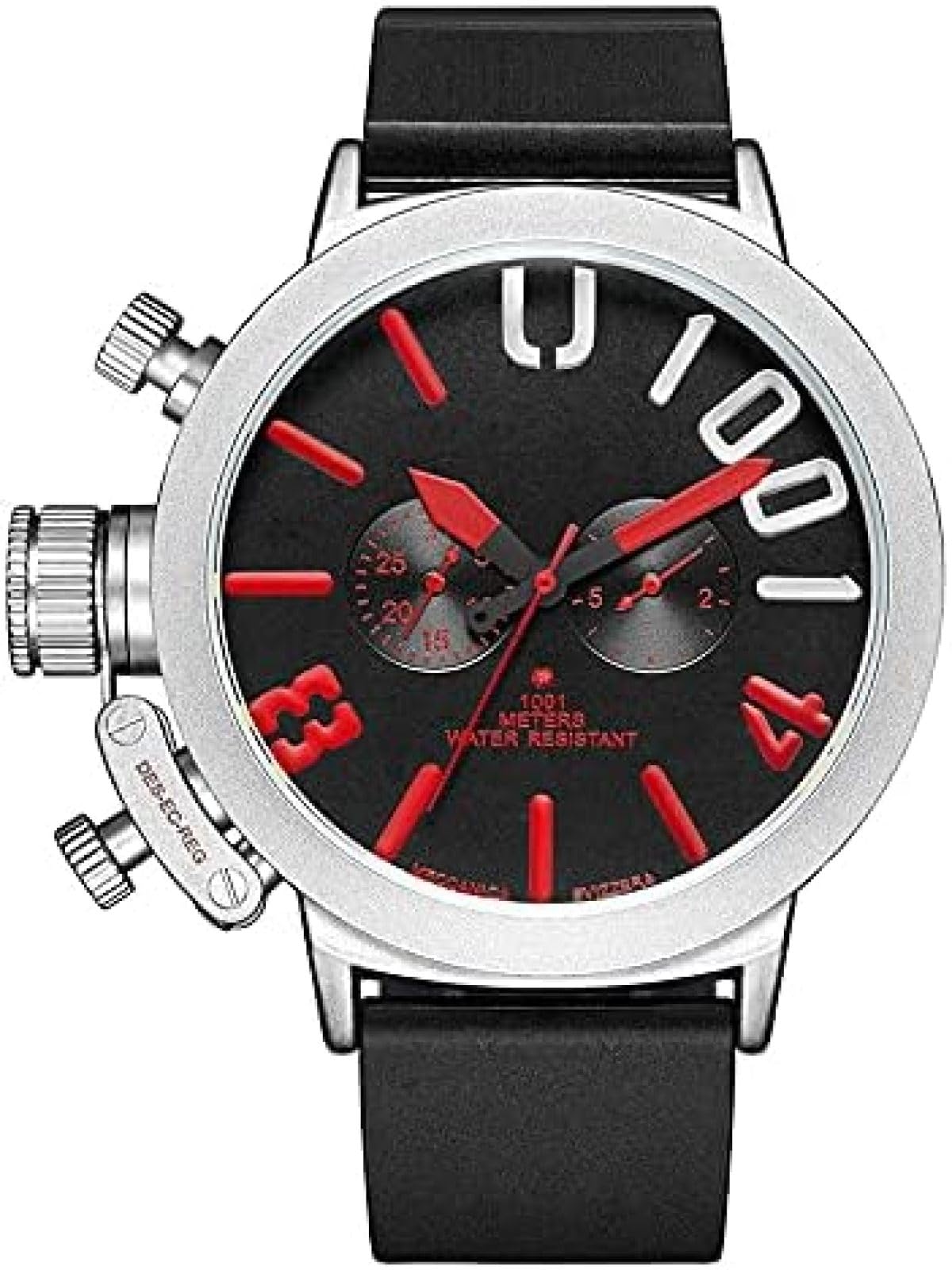 Automatische mechanische Herren-Armbanduhr mit Silikonarmband, 3 ATM, wasserdicht, Outdoor-Sport, klassisch, Leuchtend, multifunktional, Business-Casual-Armbanduhr, Militär-Analog-Chronograp