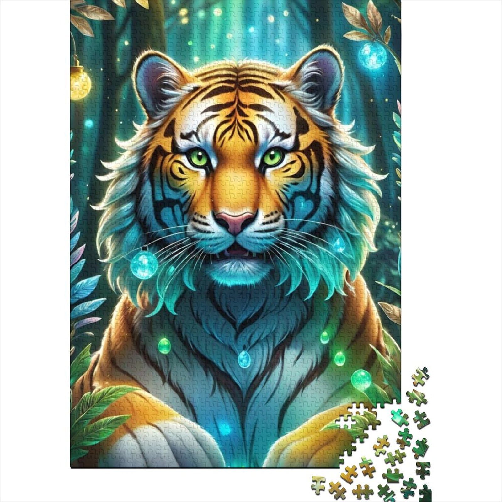 1000-teiliges Puzzle für Erwachsene Teenager, Tiger, Holzpuzzle für Erwachsene und Teenager, schwierige, anspruchsvolle Puzzles, 1000 Teile, 75 x 50 cm