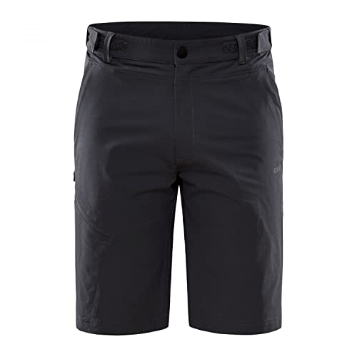 Craft ADV Explore TECH Shorts | Outdoorhose Herren S | Asphalt | 4-Wege-Stretch | vorgeformte Knie | Verstellbarer Bund | Gesäßtasche mit Reißverschluss | Wanderhose Herren | Funktionshose Herren