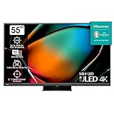 Hisense 55U8KQ Mini LED 4K ULED Smart TV - 139 cm (55 Zoll) Dolby Vision IQ & Atmos, 120Hz Panel, Game Mode Pro, UHD AI Upscaler, HDR10+, Bluetooth, Apple AirPlay, Alexa, anthrazit [2023]