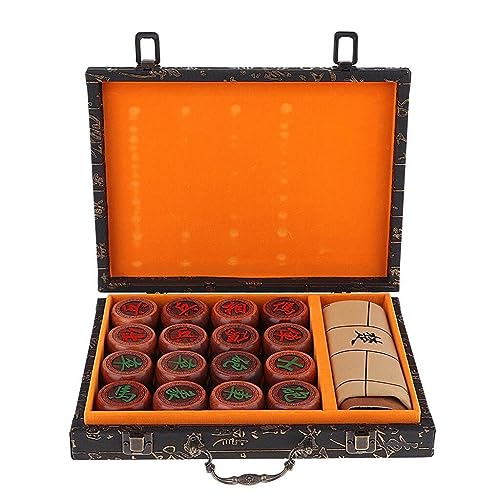 Fituenly Chinesisches Schach -Set, Rosewood Hat Das Traditionelle Xiangqi -Klassiker Mit Pu -wickel Für House Party Games Gefertigt