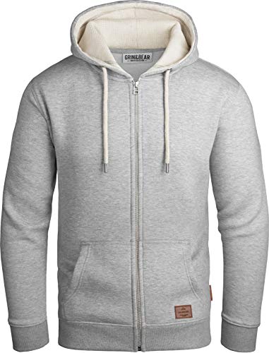 Grin&Bear Herren Kapuzenjacke grau meliert, M, GEC491