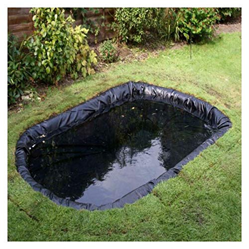 PVC Teichfolie Schwarz, 8 m x 7 m 8 m x 6 m Teichfolie Gartenteich HDPE für Fischteich Bachbrunnen Wassergarten Wassergarten, UV und Witterungsbeständig Teichfolie Garte(Color:20S,Size:8x6M(26x20ft))