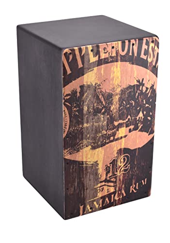 VOLT Cool Cajon 2 „Jamaica Rum“, Professionelle Cajon mit einstellbarem Snaresystem, Birkenholz, 4-fach Lackierung, Schlagfläche bedruckt, Made in Spain