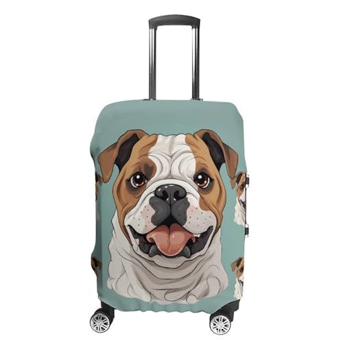 CSGJMYGS Reisegepäckabdeckung, elastisch, waschbar, modisch, kratzfest, 3D-Basketballkoffer-Schutz, passend für 45,7 - 81,3 cm Gepäck, Lustige englische Bulldogge, XL