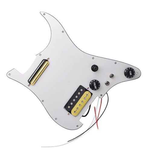 Standard-Pickguard-Tonabnehmer HH E-Gitarren-Schlagbrett-Tonabnehmer, exquisites und modisches weißes Gitarren-Schlagbrett-Teile-Set (Color : 2)