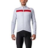 CASTELLI Men's Puro 3 Jersey FZ Sweatshirt, Silbergrau/roter Reflex, XXL