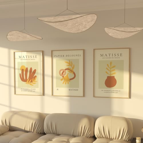 ZoeyAustin® 3 Doppelseitiges Kunstdruck Poster Set, DIN A3 (30cm x 42cm), Stilvolles Wandposter, 6 Wandbilder, Beidseitige Bilder (Matisse 3, Ohne Rahmen - DIN A3)