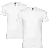 Puma Herren Bodywear Basic T-Shirt 2er Pack, weiß, S, 652001001