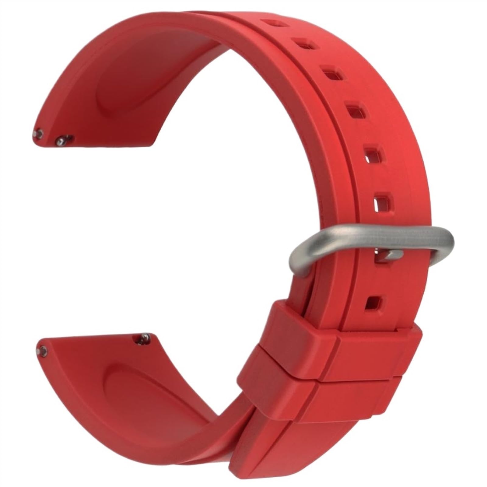 THBGTCNQ Weiches Gummi-Uhrenarmband, Sportuhrenarmband, Schnellverschluss, 20 mm, 22 mm, Gummi-Uhrenarmband, Gürtelschlaufe for Quarzuhr, Smartwatch(Red S,22mm)