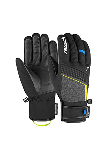 Reusch Unisex Fingerhandschuhe Luca R-TEX® XT aus hochwertigem Material 7623 black mel/saf.yell/b.blue, 9