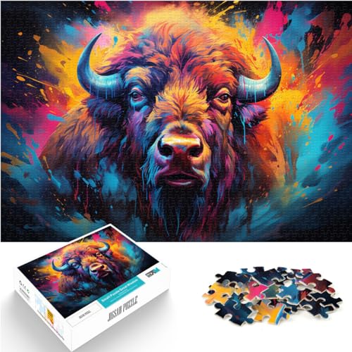 Puzzle-Geschenke, Spielzeug, Bison, für Erwachsene, 1000 Teile, Puzzle-Geschenke, Holzpuzzle, Spaß für Aktivitäten zu Hause, Geburtstagsgeschenk, Reisegeschenke, 1000 Teile (50 x 75 cm)