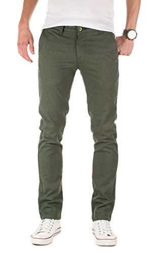 WOTEGA Herren Chino Hose Allen - Chinohose Skinny Fit - Gemustert, Khaki (Climbing IVY 190307), W30/L32