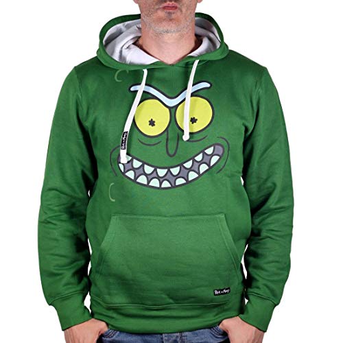 Cotton Division Rick and Morty Hoodie Pickle Rick Face mit Kapuze grün - S