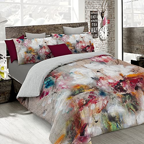 Sogni D'autore Italian Bed Linen Bettbezug, Doppelte, 100% Baumwolle, Multicolor SD27, DOPPEL