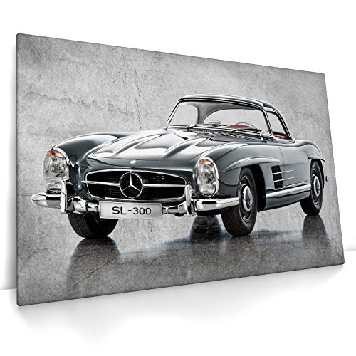 CanvasArts Leinwand Bild SL 300 - Wandbild Oldtimer Kunstdruck Auto Bilder kompatibel mit Mercedes Benz (140 x 90 cm, Leinwand auf Keilrahmen)