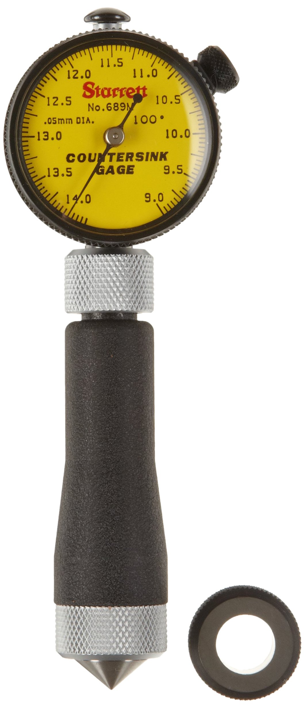 Starrett 689 m-3z Millimeter Lesen Kegelsenker Gauge mit Zifferblatt Gelb, 100 ° Winkel, 9–14,2 mm Range