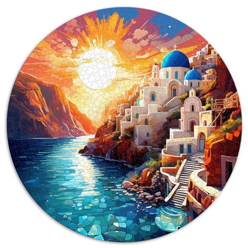 Puzzles Lernspiele Santorini Griechenland für Erwachsene 1000-teiliges Puzzle 67,5 x 67,5 cm Lernpuzzle Familienpuzzlespiel Geburtstagsgeschenke