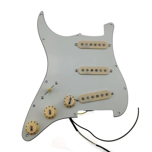 Schlagbrett Tonabnehmer für E Gitarre 5 Pickups Gitarre Pickups SSS Single Coil Gitarre Pickups Geladen Prewired Schlagbrett Gitarre Teile Ersetzen(Vintage white)