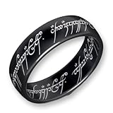 Der Herr der Ringe Fingerring »Der Eine Ring - Titan Blackline, 10004043«, Made in Germany