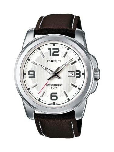 Casio Herren-Armbanduhr XL Analog Quarz Leder MTP-1314L-7AVEF