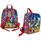 CARTOON Sonic Kindergarten-Rucksack, Tasche, Schule, Freizeit, Spaziergang, Meer, 32 x 25 x 10 cm, mehrfarbig (Sonic)