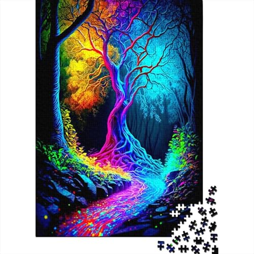 Puzzle für Erwachsene, 1000 Teile, farbenfrohes Wald-Puzzle, Puzzle für Erwachsene und Teenager, Holzpuzzle für Erwachsene und Teenager, 75x50cm