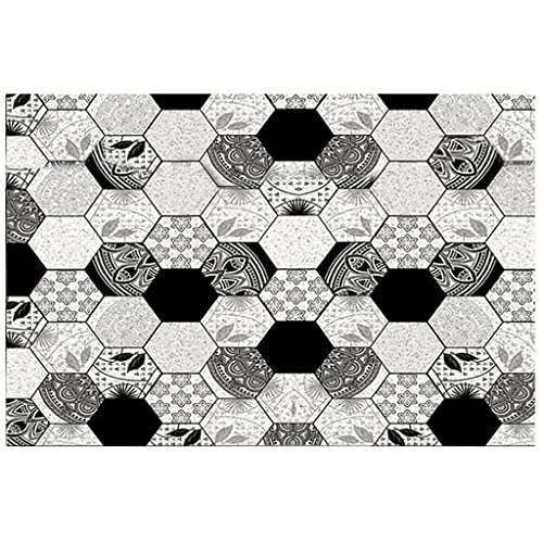 Qsvbeeqj Fußmatte für Zuhause, geometrische Form, strapazierfähig, wetterbeständig, waschbar, PVC-Rückseite, für den Innen- und Außenbereich