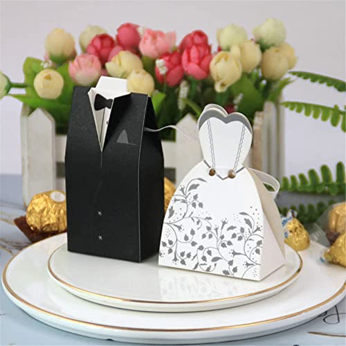 Schachtel der Gnade, Kerzenkiste verpackt, Pralinenschachtel, Geschenkbox aus Papier, Geschenkbox for Braut, Bräutigam, Anzug, Kleid, Geschenkbox for Hochzeit, Braut, Verlobungsfeier, 100 Stück (Farbe