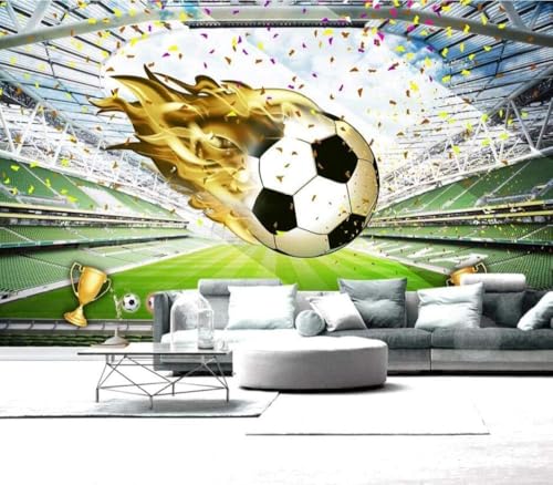 Fußballstadion Fußball 3D Tapete Poster Restaurant Schlafzimmer Wohnzimmer Sofa TV Dekorative Wand-250cm×170cm