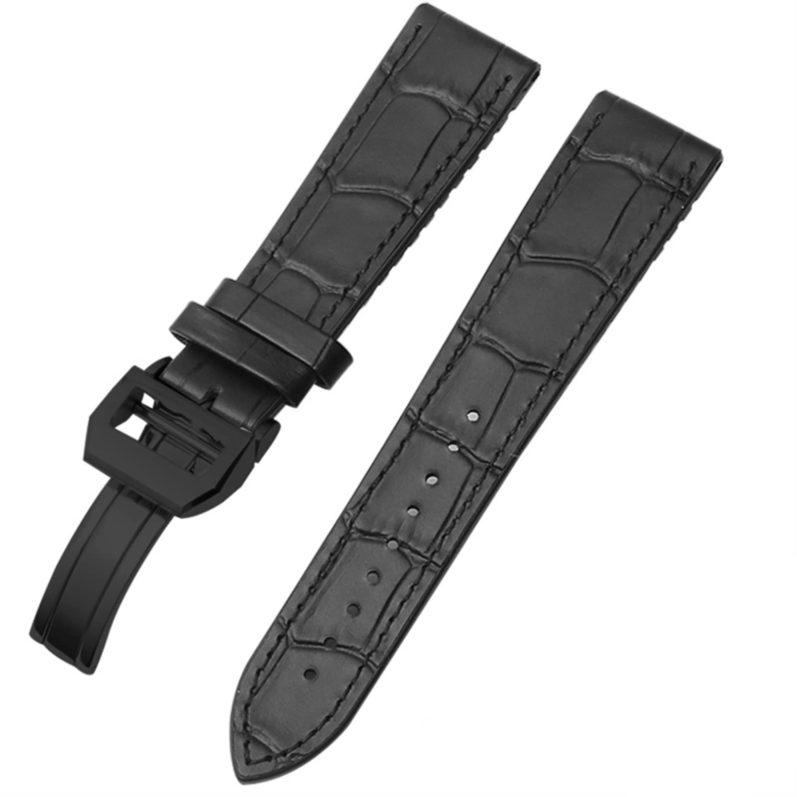 NEYENS Uhrenarmband für IWC Bertofino Pilot Mark 20 mm 22 mm, Alligator-Echtleder, Silikon-Gummisohle, 22 mm, Achat