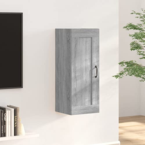 KLYEON Hängeschrank Grau Sonoma 35x34x90 cm Holzwerkstoff, Aufbewahrungsschränke & Schließfächer