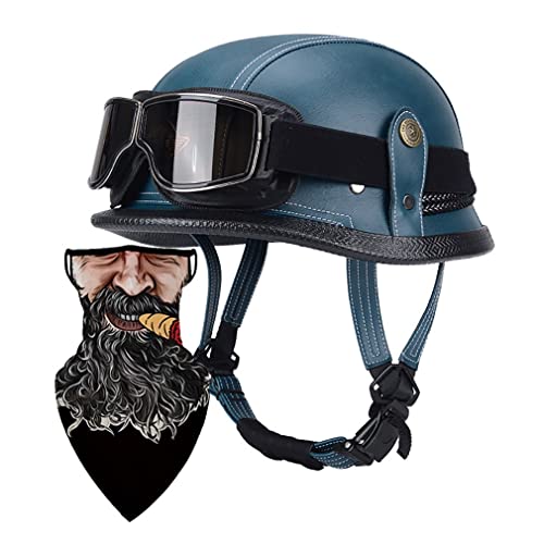 Halbschalenhelm mit DOT/ECE Motorradhelm Motorrad Halbhelme Open Face Helm Jethelm Rollerhelm Motorrad-Halb offener Helm Mopedhelm Cruiser Chopper Helm