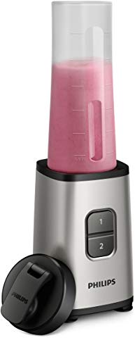 Philips HR2600/80 Mini-Standmixer ( 350 W, 28.000 Umdr. /Min., 0,7 L Fassungsvermögen, Trinkflasche, spülmaschinenfest) silber