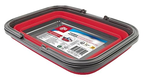 Dirt Devil Faltbarer Eimer – 17 Liter – 38 x 28,5 x 16/4,5 cm – Platzsparend – Perfekt für Reinigung und Camping – Rot