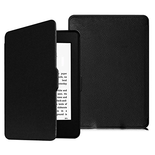 Fintie Hülle für 6" Kindle Paperwhite 2012-2017 (Modellnummer: EY21, DP75SDI) - Schutzhülle mit Auto Sleep/Wake (Nicht GEEIGNET für wasserfest Kindle Paperwhite 10./ 11. Generation), Schwarz