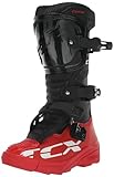 TCX - Comp Kid, Kinder-Motocross-Stiefel, Obermaterial aus Mikrofaser, 3-Schnallen-Polyurethan-Verschluss mit Mikrometrischer Verstellung und Klettverschluss, Schwarz/Rot