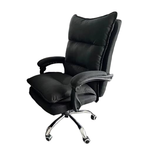 FUHAI-666 Bürostühle Office Chair Leather High Back Executive Office Chair with Foot Rest, Ergonomic Office Chair Schreibtischstuhl(Schwarz)