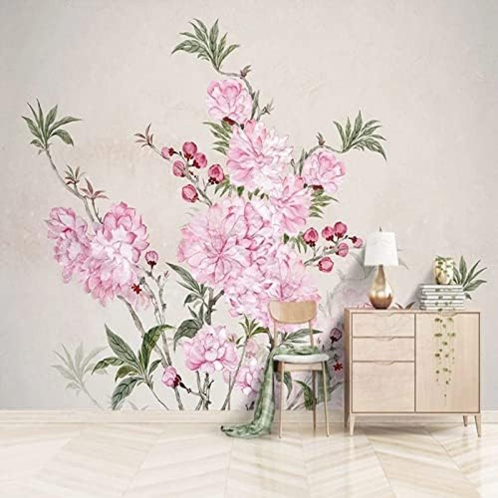 XLMING Pflaumenblüte Handgemalte Blume Und Vogel 3D Tapete Wohnzimmer Sofa Schlafzimmer Esszimmer Home Dekoration Wand-150cm×105cm