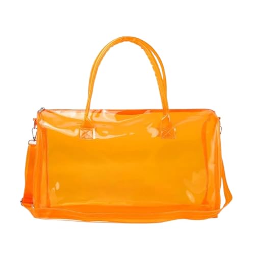 Transparenter Kulturbeutel Transparente Zipfeltasche for Schwimmen, Outdoor-Sport, Strand, wasserdicht, lässig, große Kapazität, Umhängetasche for Männer und Frauen(Color:Fluorescent orange)