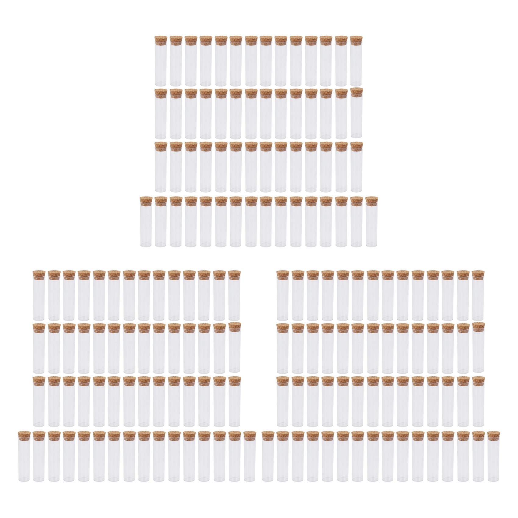 Uikdjgu 150 Stücke/Pack 25X95mm Tee Plastik Reagenz Glas mit Flachem Boden Drosophila Fläschchen Kultur RöHrchen mit Kork Stopfen