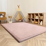 Paco Home Teppich Kinderzimmer Kinderteppich Baby Spielteppich Krabbeldecke Krabbelmatte Weich rutschfest Jungen Mädchen Deko, Grösse:200x350 cm, Farbe:Pink