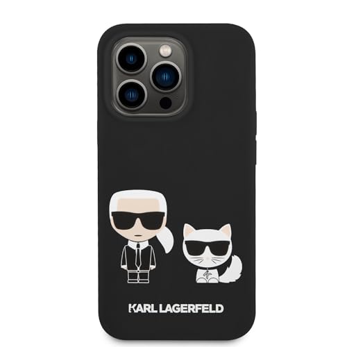 Karl Lagerfeld KLHMP14XSSKCK Hülle für iPhone 14 Pro Max 6,7" hardcase schwarz/Black Liquid Silicone Karl & Choupette