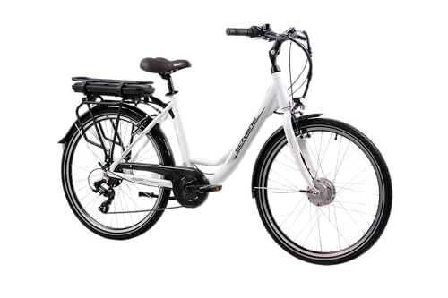 F.lli Schiano E-Moon 26 Zoll E-Bike, City Elektrofahrrad für Damen Herren, Pedelec mit 250W Motor und Shimano 7-Gang-Getriebe