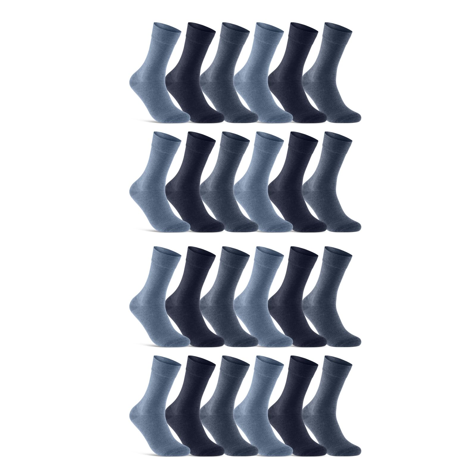 6 | 12 | 24 Paar Socken Herren Baumwolle Business Socken 10700 (Jeans Blau Navy 24 Paar 43-46)