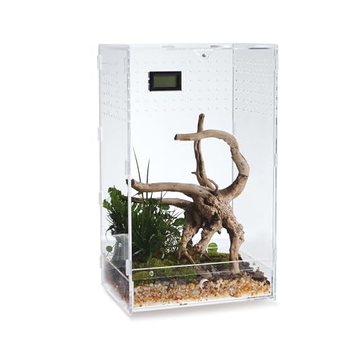 WBHONGHUI Transparentes Terrarium für Reptilien, Acryl, mit Riegel, perfekt für Amphibien und Wirbellose wie Spinnen, Frösche usw., Größe x x Zoll, horizontal oder vertikal