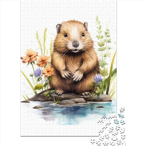 Puzzle für Erwachsene, 500 Baby-Biber-Puzzles für Erwachsene, Holzpuzzle, Lernspielzeug, Größe: 52 x 38 cm