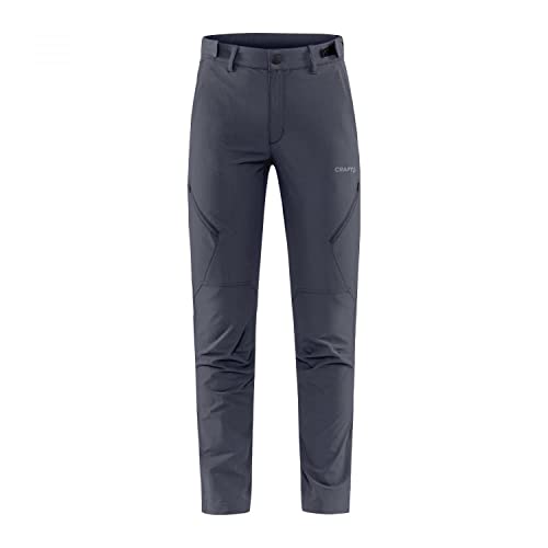 Craft ADV Explore TECH Pants Outdoorhose Damen XXL | Asphalt | 4-Wege-Stretch | vorgeformte Knie | Verstellbarer Bund | Gesäßtasche mit Reißverschluss | Wanderhose Damen | Funktionshose Damen