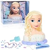 Just Play Disney Die Eiskönigin 2 Deluxe-Frisierkopf ELSA mit Zubehör, 17-teilig, Kinderspielzeug ab 3 Jahren